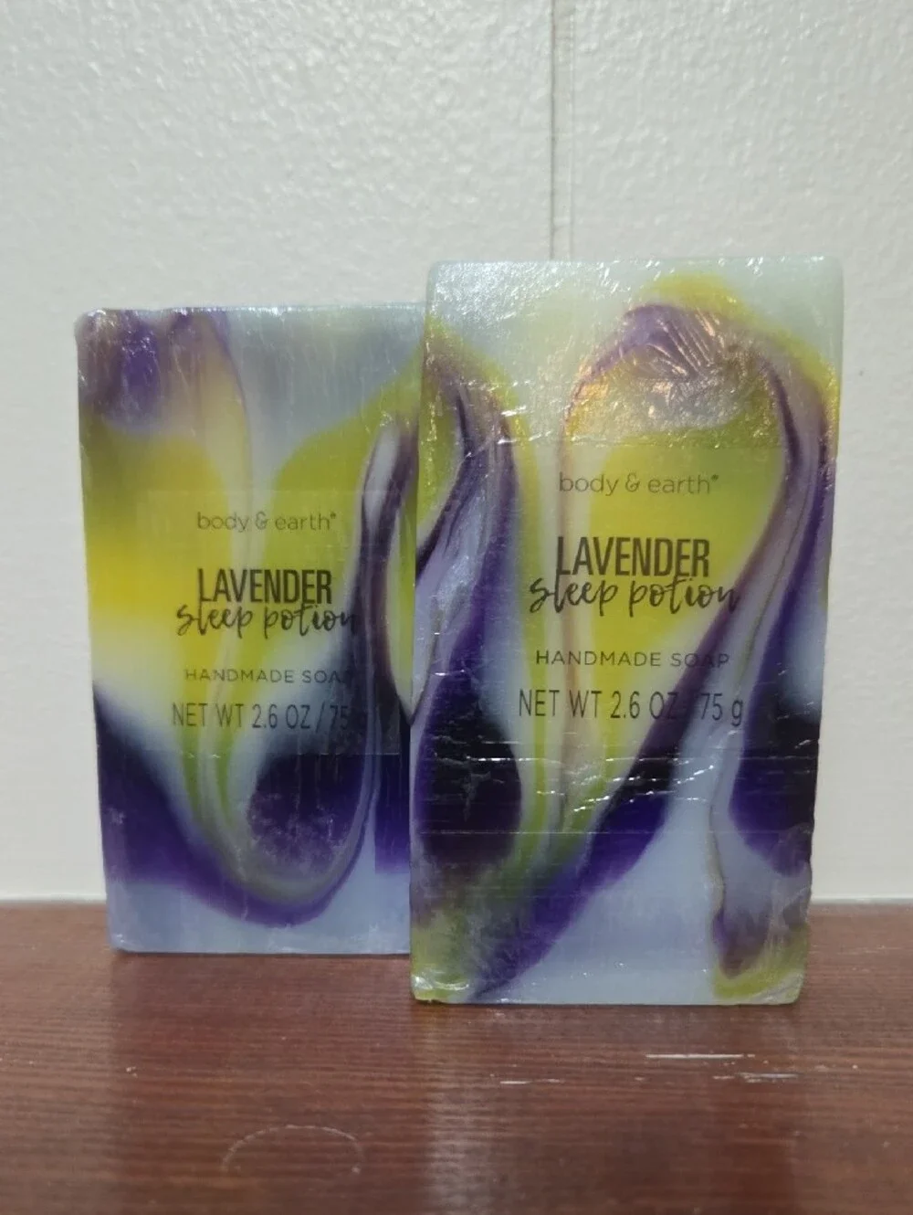body & earth Lavender Sleep Potion Handmade Soap - Purple & Yellow Set Of 2 Soap